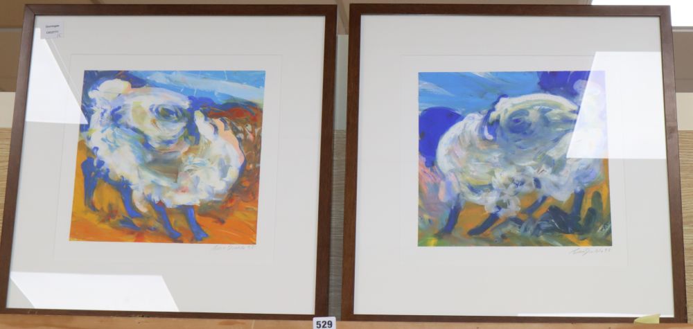 Pedro Diablo, two limited edition lithographs, Studies of sheep, signed in pencil, 35 x 36cm